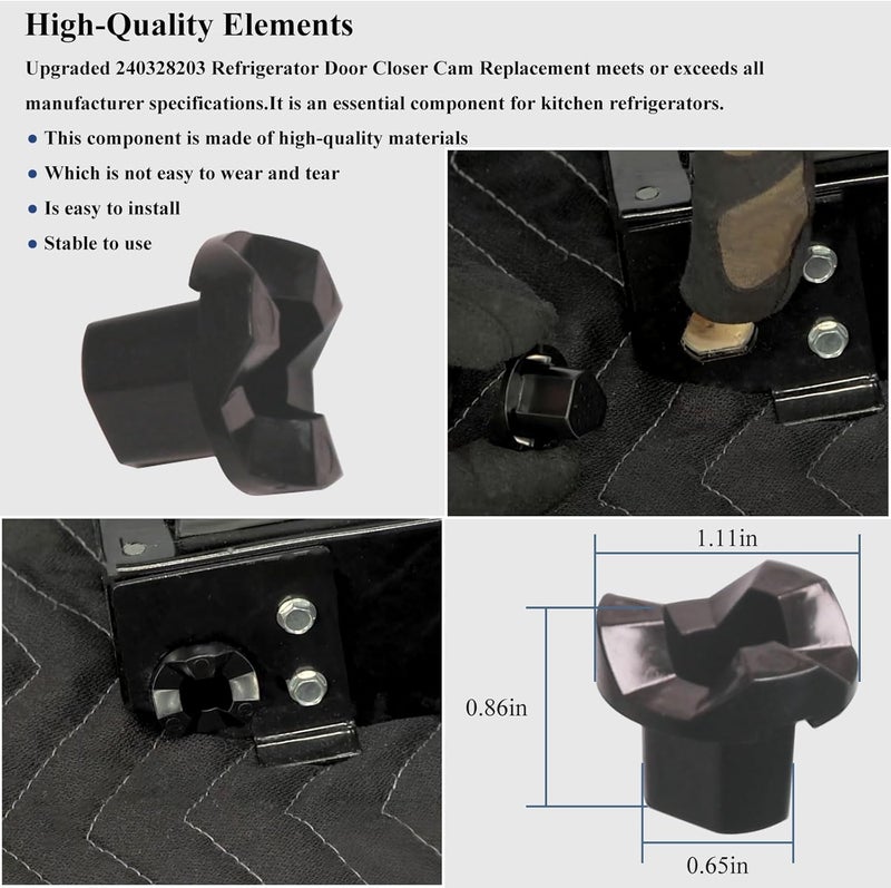 WFCYX 240328203 Refrigerator Door Hinge Bushing Bearing Closing Cam, Replacement for Frigidaire Electrolux Refrigerator Parts, Fit for The Bottom Door, Replaces Part # AP3757897,1056737, PS976452 (1) - Image 5